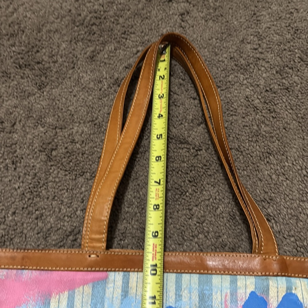 One of a Kind Tina Cantini Tote-Canvas/Leather-Capri/Portofino Themed-Blue - Picture 12 of 17